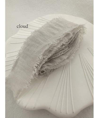 Cotton Silk Ribbon, Cloud Grey